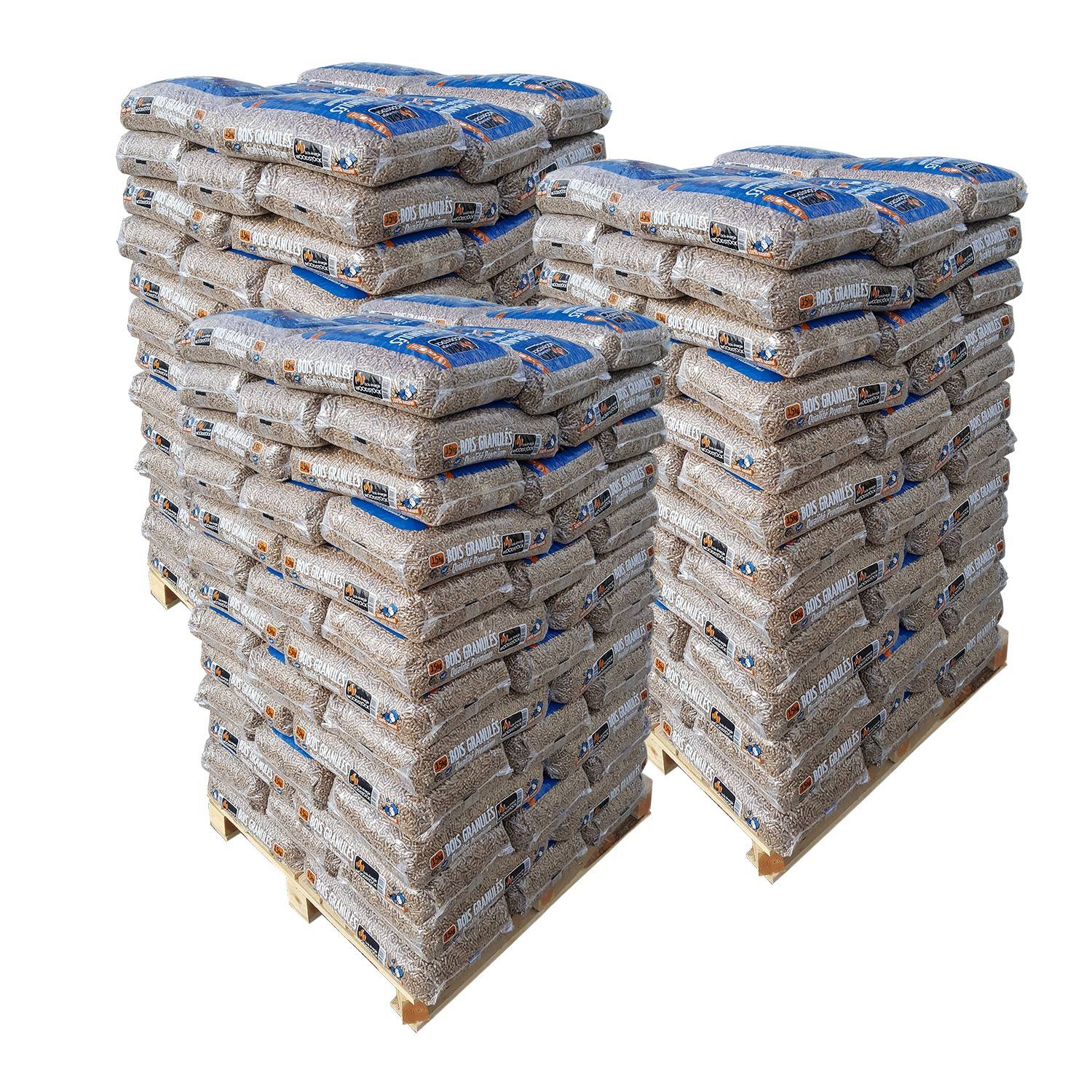 WOODSTOCK - Granulés de bois premium Woodstock - lot de 3 palettes de 66 sacs de 15 kg - Image 1