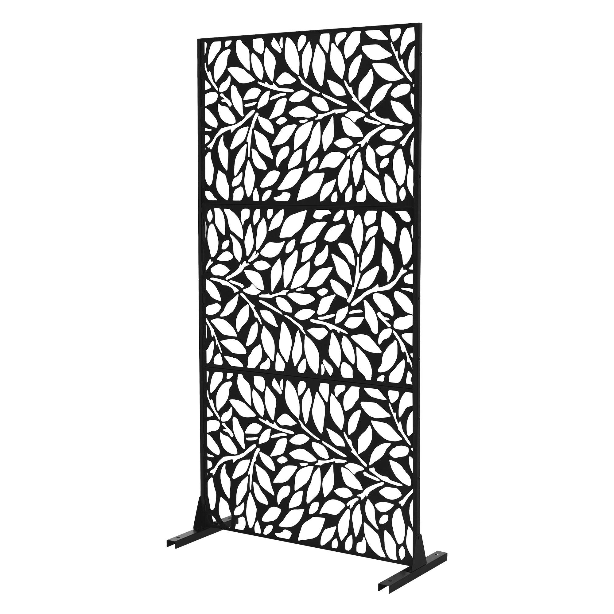 Ml-Design - Brise-vue métallique firenze 90x180 cm en acier modèle autoportant à 3 panneaux extensible avec supports paravent décoratif résistant aux intempéries - Image 8