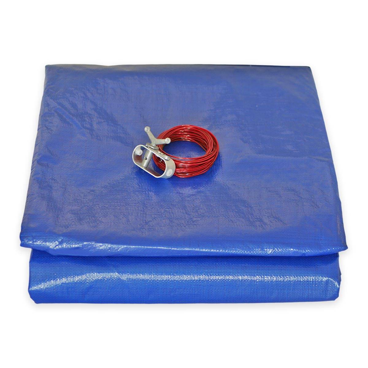 Bâche Piscine ronde - Diam. 6,20 m pour Piscine hors sol diam. 5,4 m - Couverture Piscine PO155RD avec Filet d'écoulement TECPLAST - Image 1