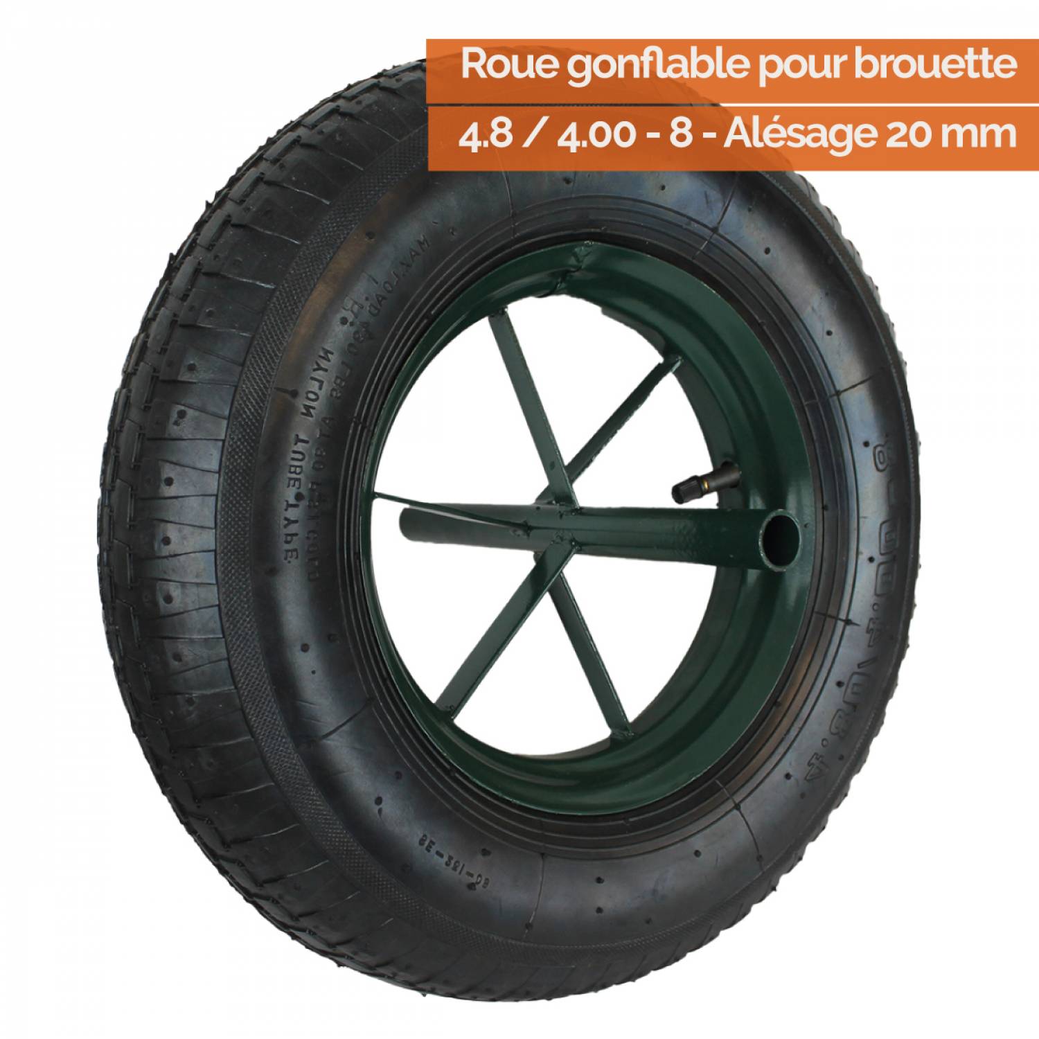 Linxor - Roue gonflable pour brouette 36.5 x 8  cm - Axe 20 mm - Linxor