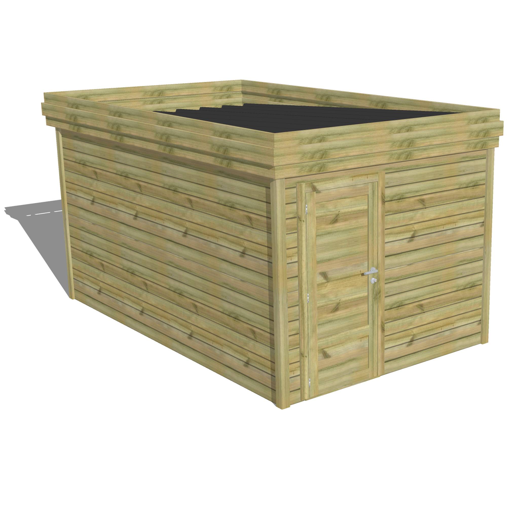 ABRI DE JARDIN bois autoclave 27mm - 2,64x4,34m / 11m2 - Bac acier - Abri Français - Image 1