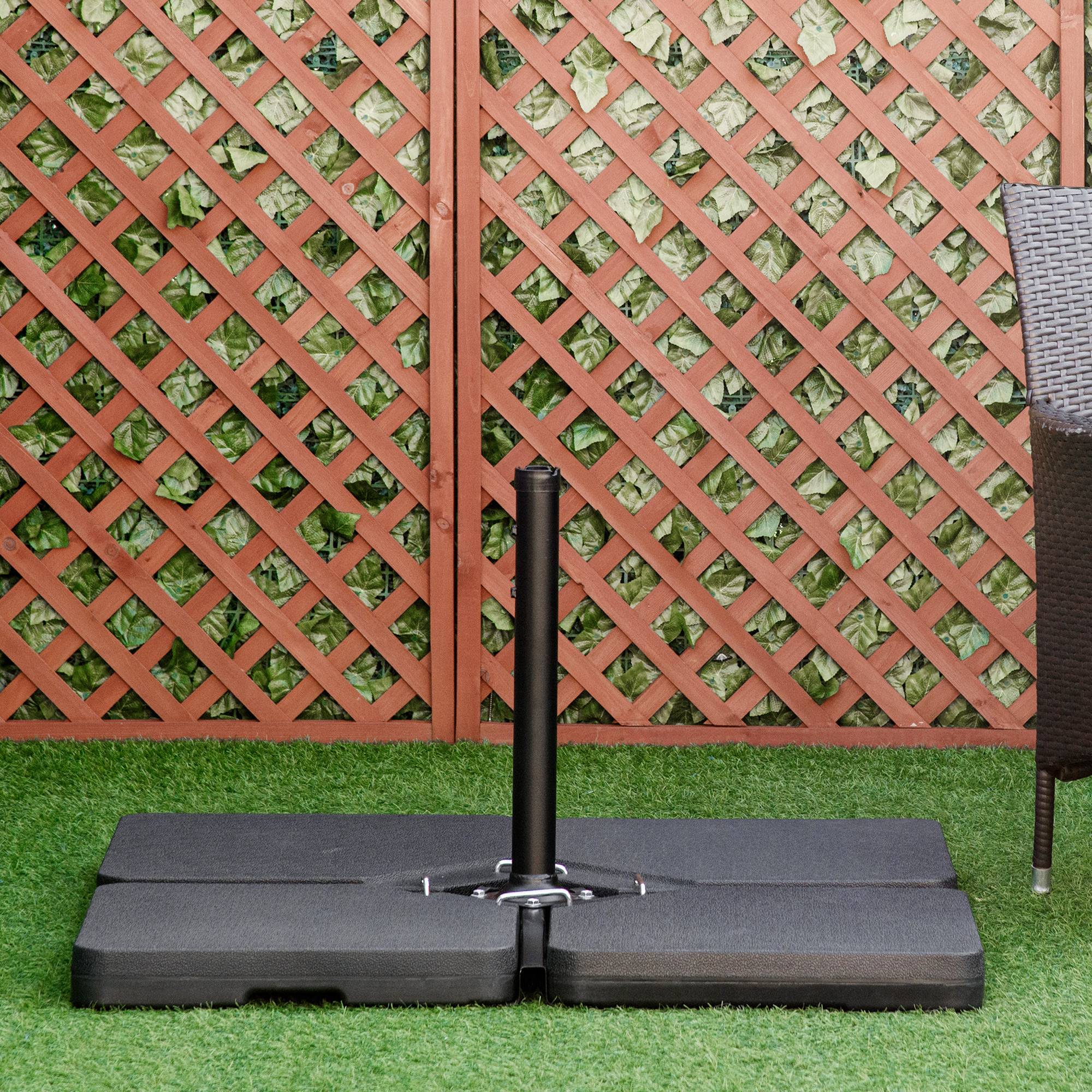 Dalles de lestage parasol déporté résine jardin fixation sûre noir - ComfortXL Outdoor Living - Image 3