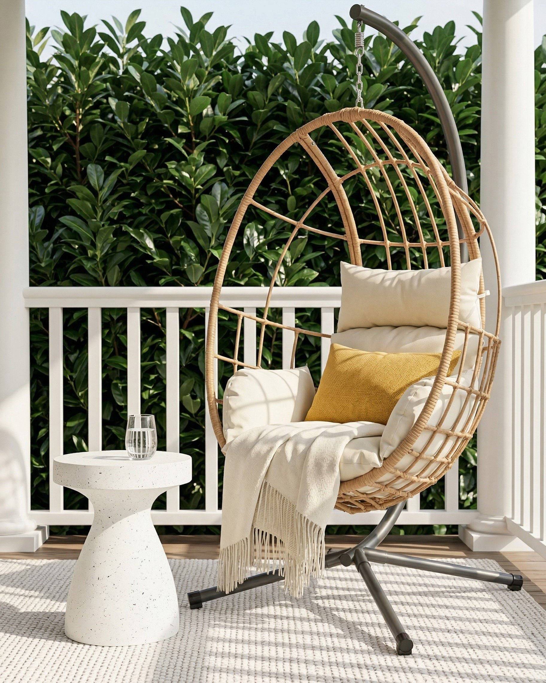 Beliani - Chaise porte-à-faux Tissu Naturel MALCESINE - 102x105x195- Beliani - Image 1