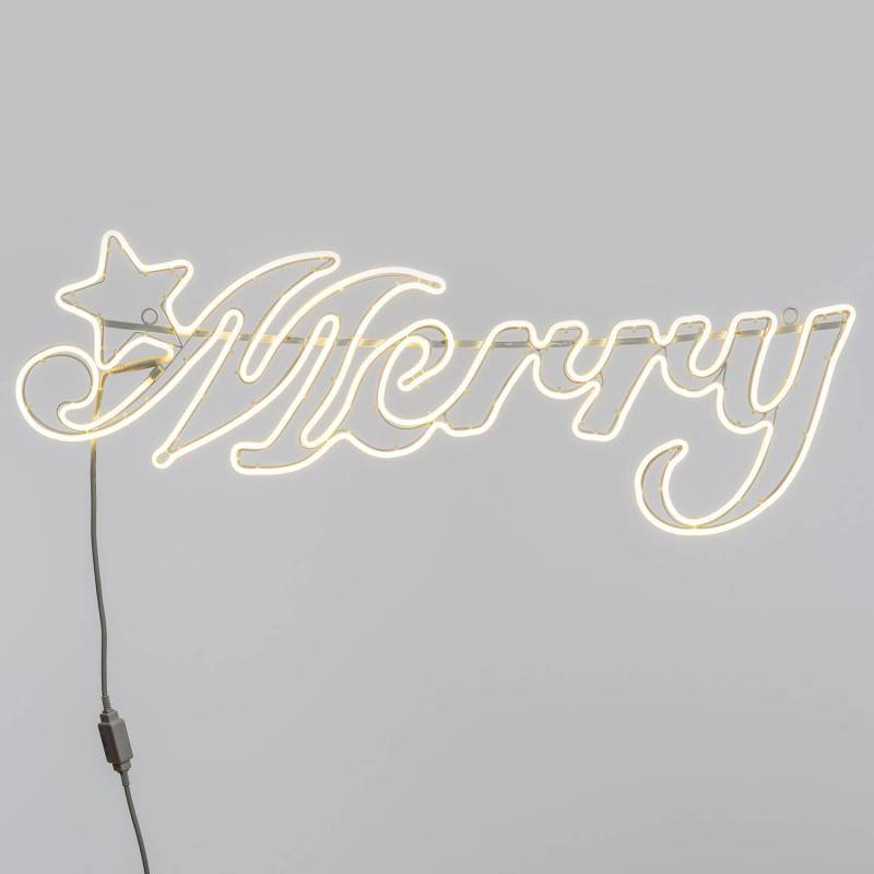 Mot lumineux Merry néon 840 LED blanc chaud Lotti - Imagen 2