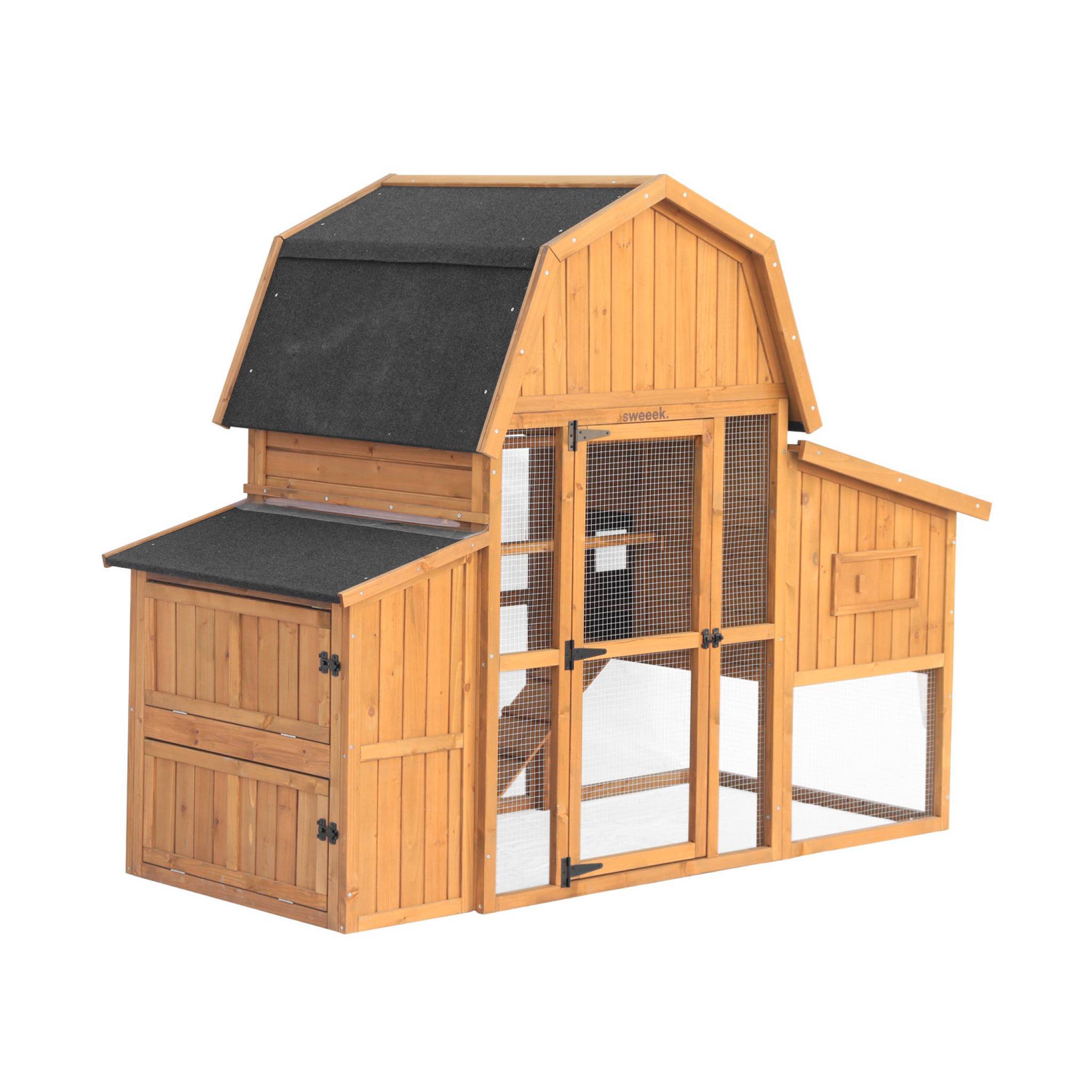 sweeek - Poulailler 6 poules bois de sapin - 195.5 x 90 x 152.5 cm - Gasconne | sweeek - Image 2
