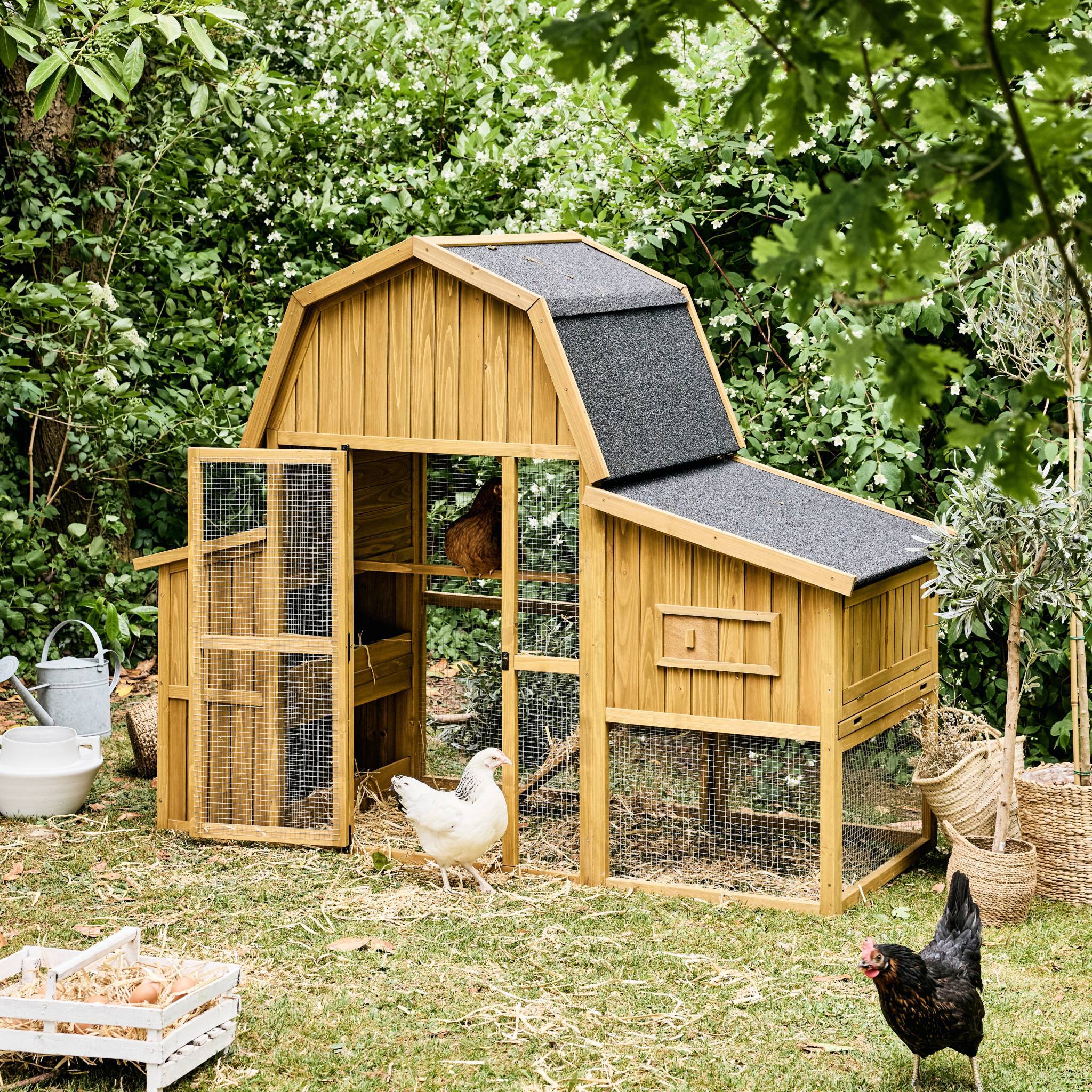 sweeek - Poulailler 6 poules bois de sapin - 195.5 x 90 x 152.5 cm - Gasconne | sweeek - Image 5