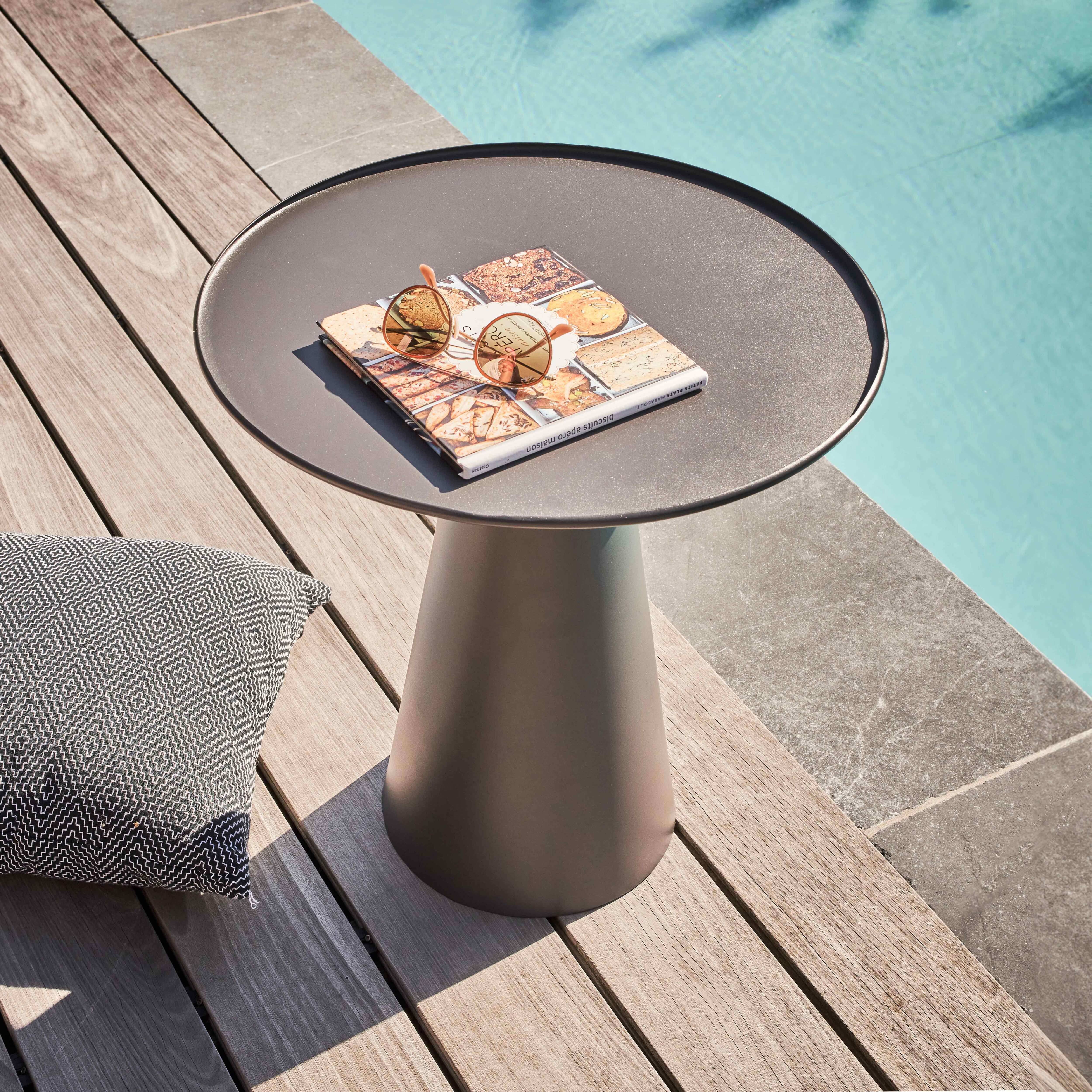 Oviala - Table basse ronde 50 cm en acier gris anthracite Gomba - Oviala - Imagen 2