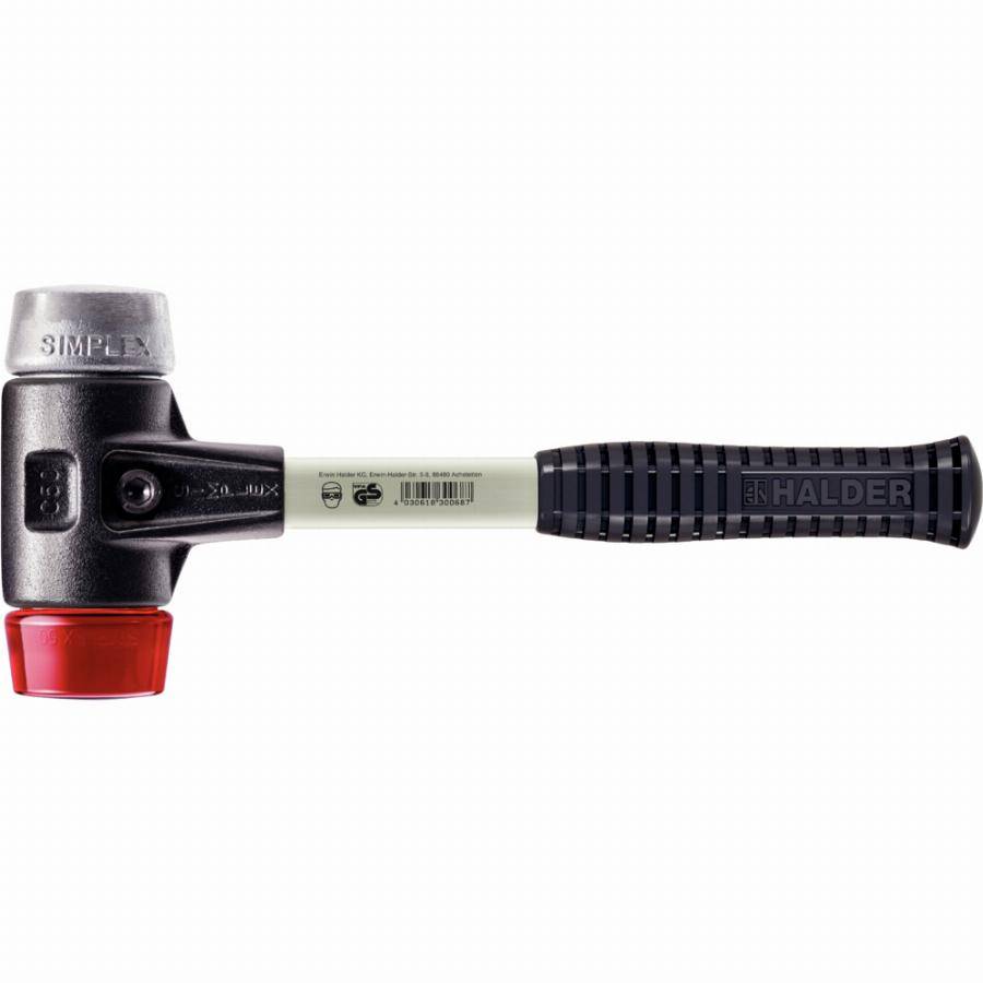 Maillet HALDER SIMPLEX Plastique / métal doux avec boîtier en fonte malléable renforcée et manche en fibre de verre - D=40 mm - 3769.040