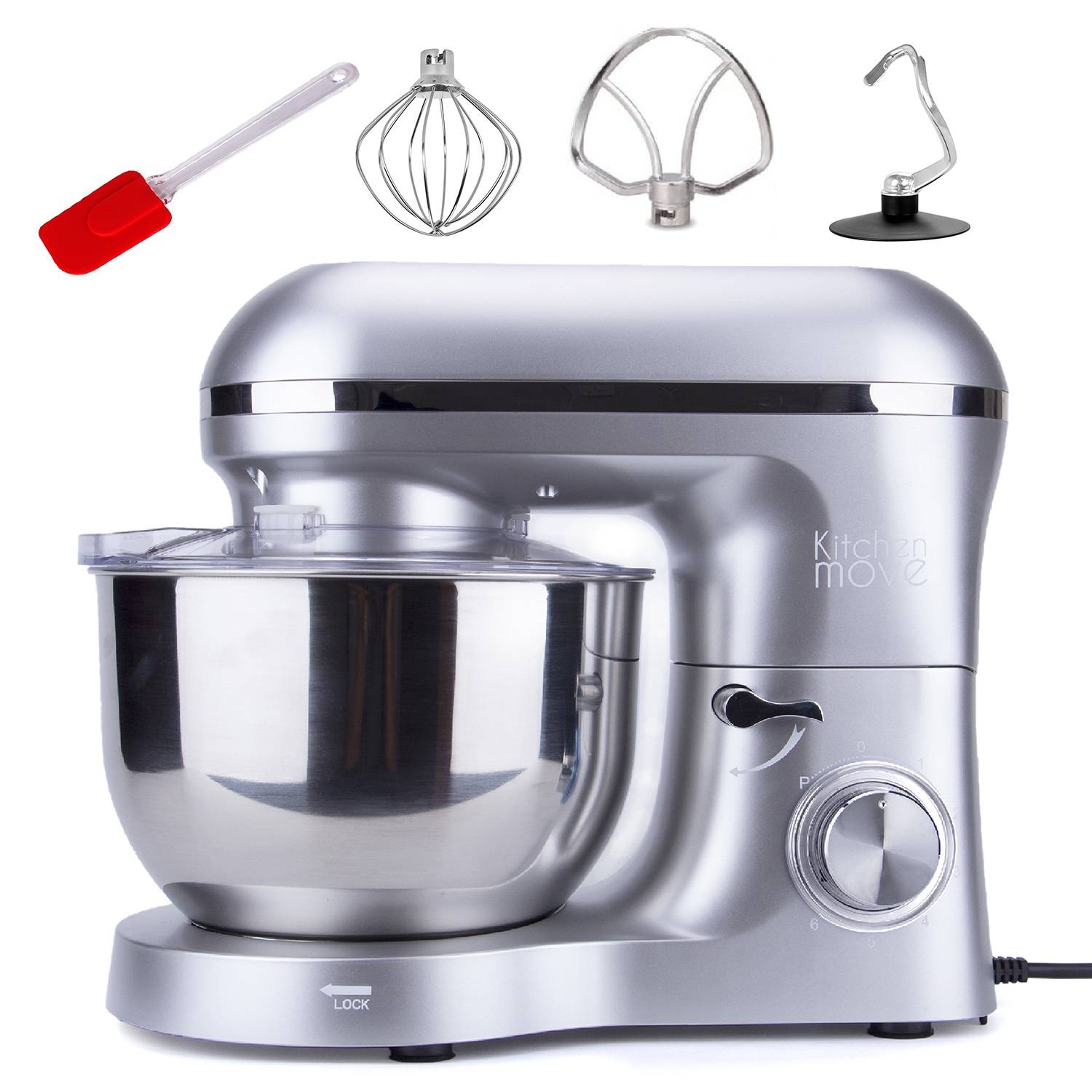 Robot patissier multifonction 5.5l 1500w gris BAT-1518-N Kitchen Move - Image 1