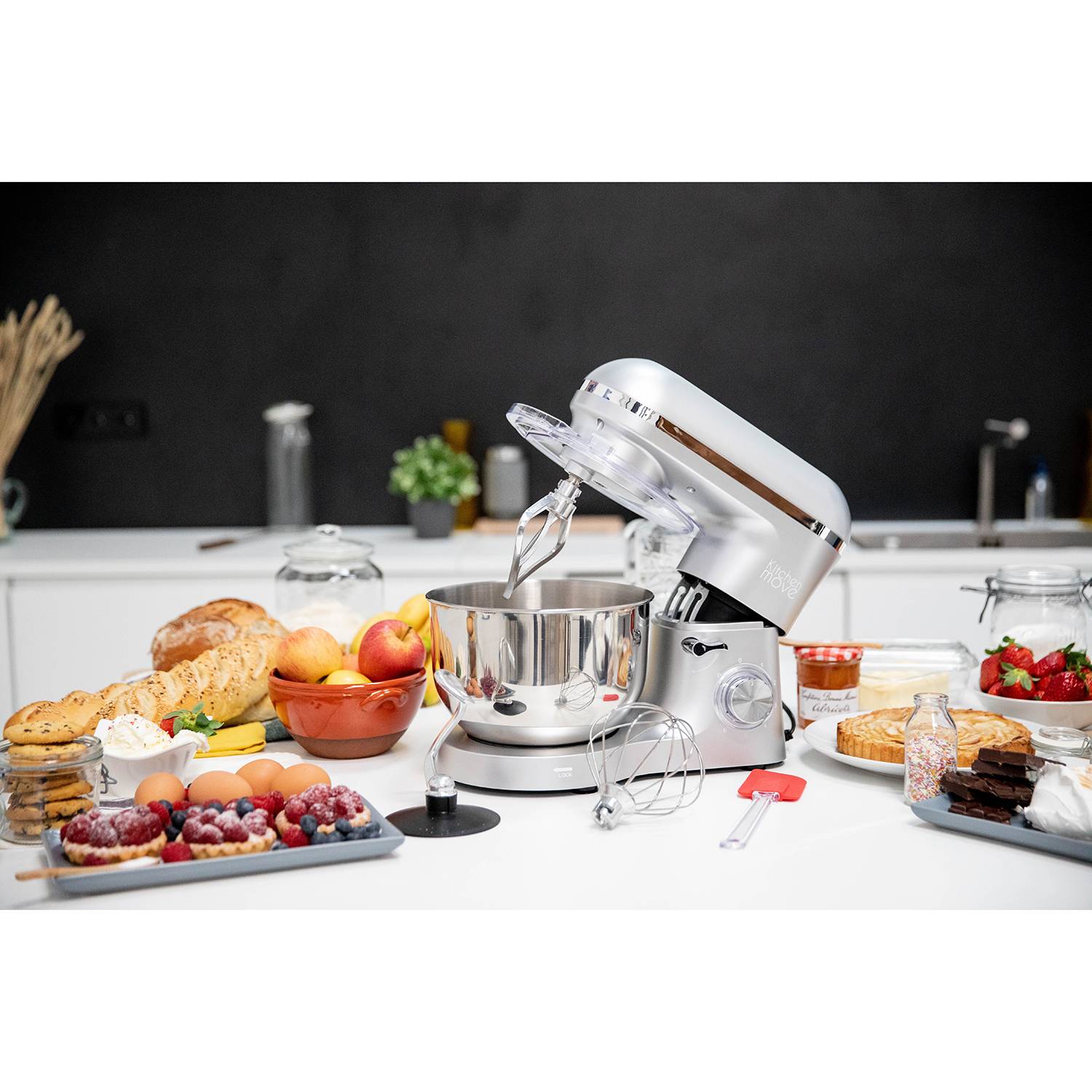 Robot patissier multifonction 5.5l 1500w gris BAT-1518-N Kitchen Move - Image 4