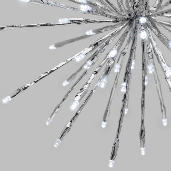 Lotti - Boule lumineuse à branches argentée 30cm 80 LED blanc froid flash Lotti - Imagen 5