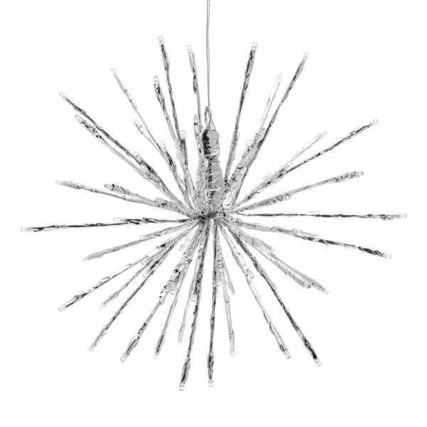 Lotti - Boule lumineuse à branches argentée 30cm 80 LED blanc froid flash Lotti - Imagen 6