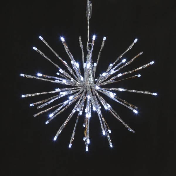 Lotti - Boule lumineuse à branches argentée 30cm 80 LED blanc froid flash Lotti - Imagen 8
