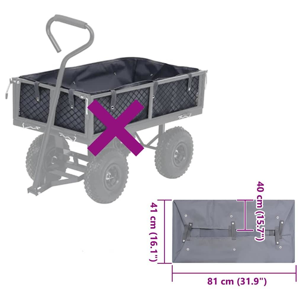 PANGIVO - Bâche de chariot de jardin polyester gris foncé 81 x 41 x 40 cm - PANGIVO - Image 3