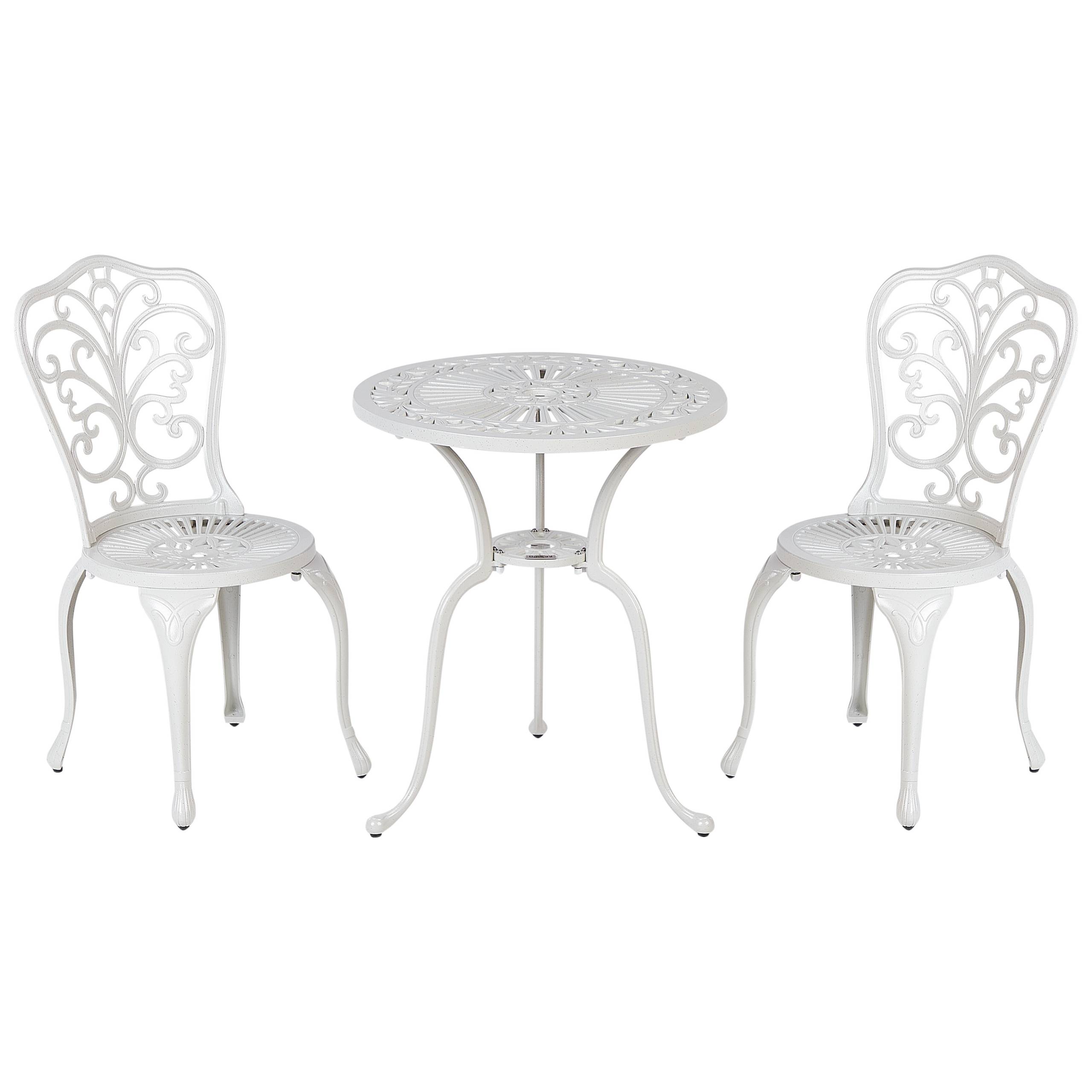 Beliani - Set de bistrot, 2 Personnes Aluminium Blanc cassé TRIORA/DASCIO - Beliani - Imagen 2