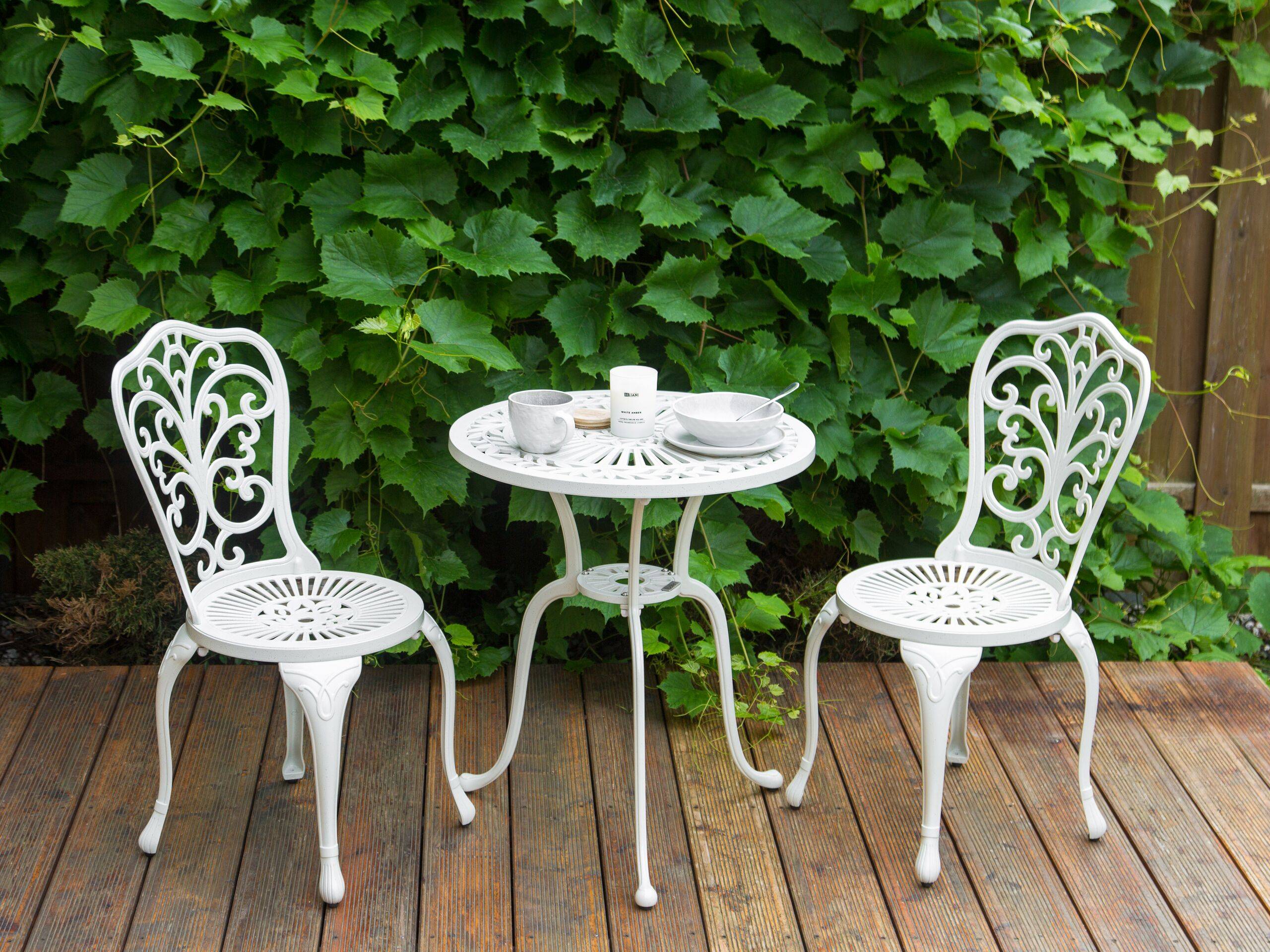 Beliani - Set de bistrot, 2 Personnes Aluminium Blanc cassé TRIORA/DASCIO - Beliani - Imagen 1