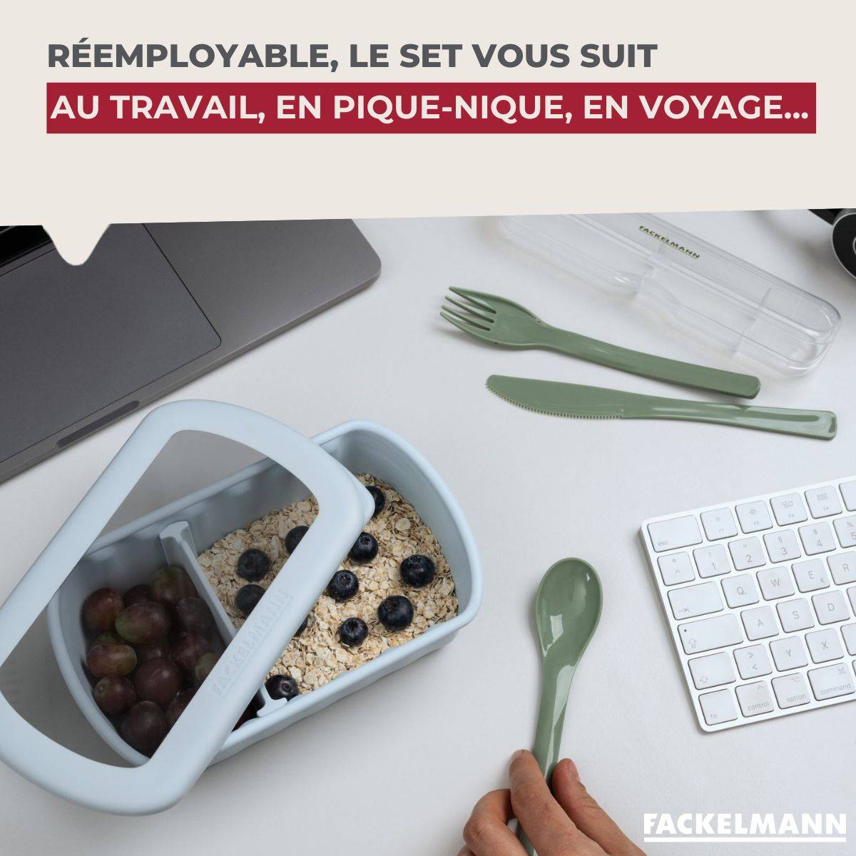 Boîte de 3 couverts réemployables Fackelmann Storage - Image 5
