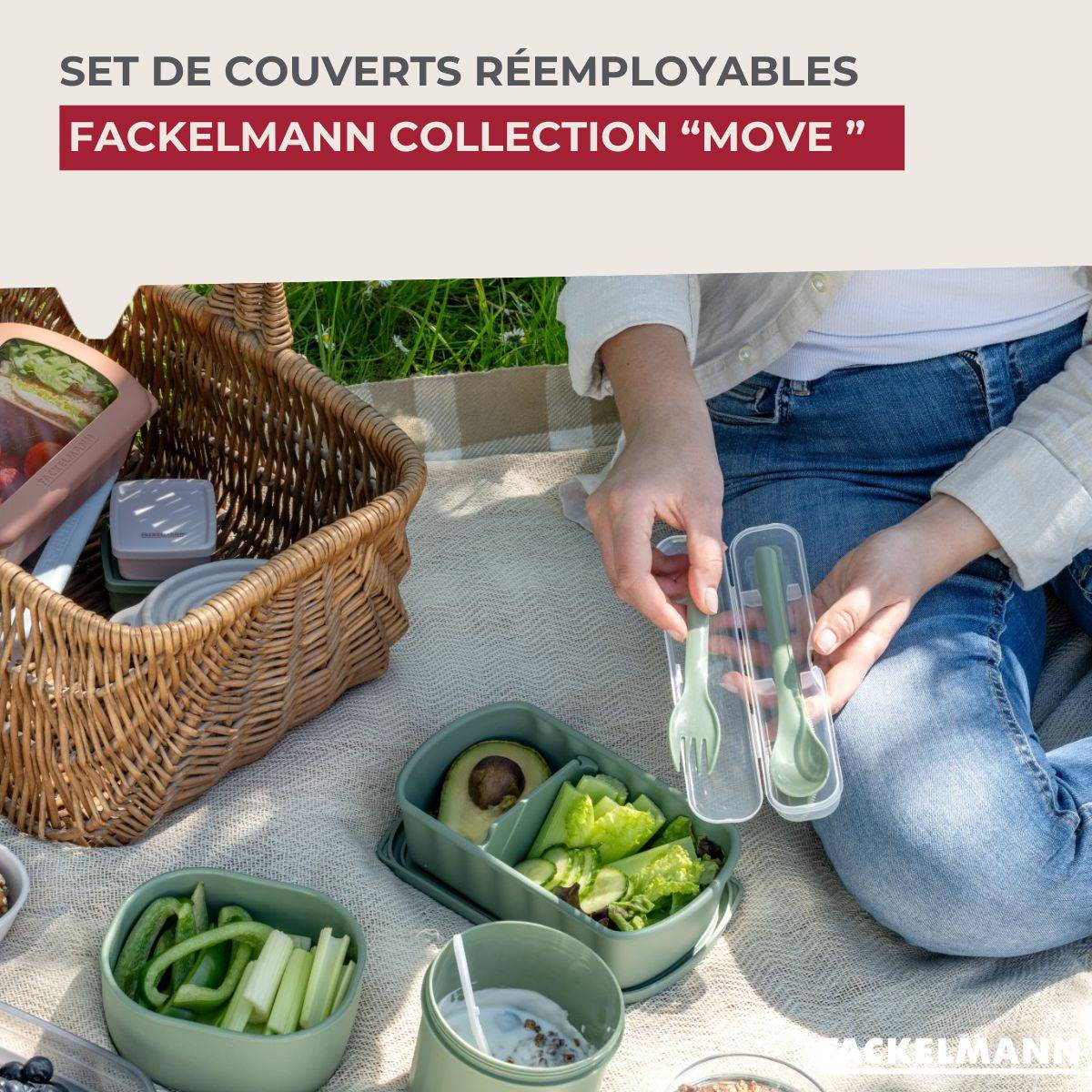 Boîte de 3 couverts réemployables Fackelmann Storage - Image 2