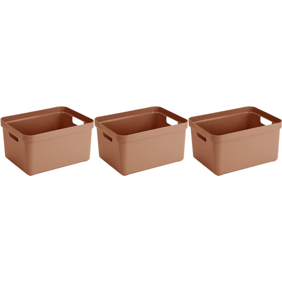 Sunware - Boite de rangement Sigma home Box 32 L (Lot de 3) Terracotta Sunware - Imagen 1