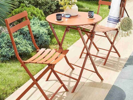 Hesperide - Salon de jardin rond en métal Greensboro Ø 60 cm Ambre avec 2 chaises - Hespéride - Image 1