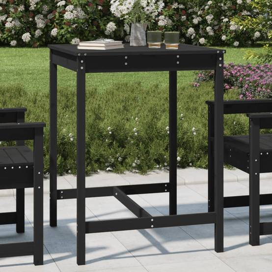 Table de jardin bois massif pin noir 82,5 x 82,5 x 110 cm - PANGIVO - Image 1
