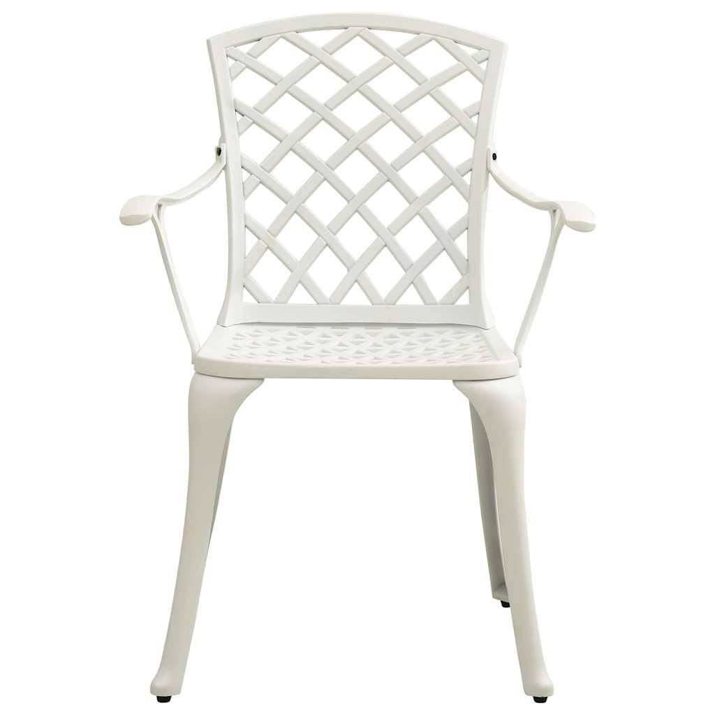 Vidaxl - Ensemble de bistro 3 pcs-Salons de jardin Aluminium coulé Blanc 410085 - Image 3