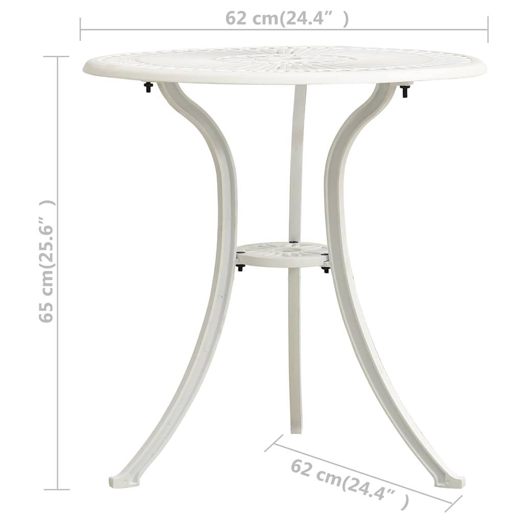 Vidaxl - Ensemble de bistro 3 pcs-Salons de jardin Aluminium coulé Blanc 410085 - Image 9