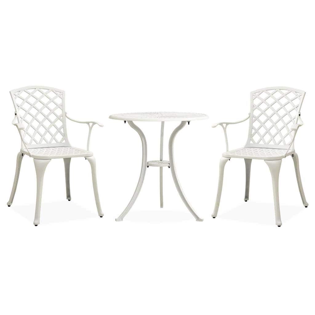 Vidaxl - Ensemble de bistro 3 pcs-Salons de jardin Aluminium coulé Blanc 410085 - Image 1