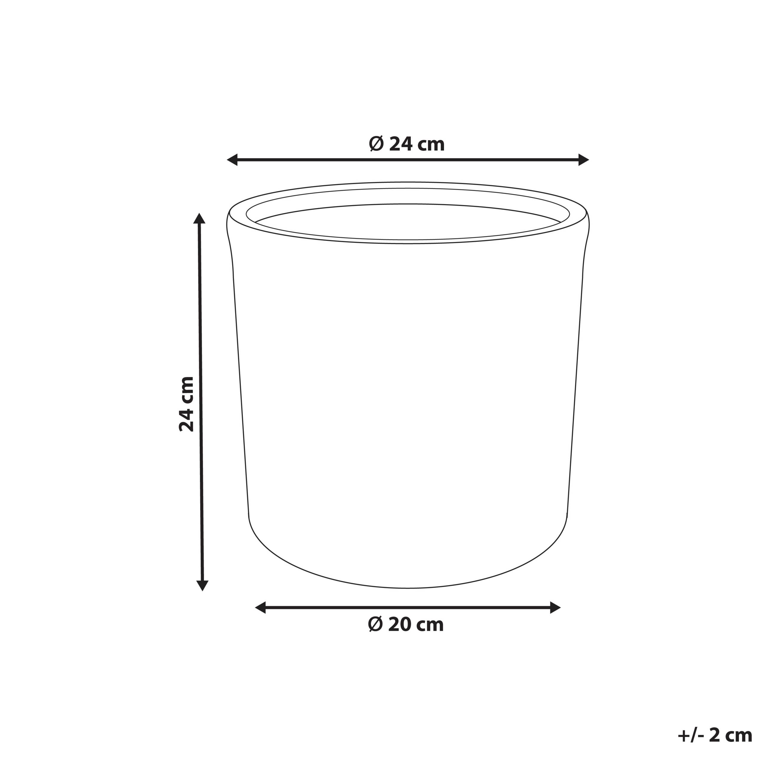 Beliani - Cache-pot Extérieur en Fibre Argile Marron Doré ⌀ 24 cm Pot de Fleur Rond pour l'Extérieur Motif Gaufré - Imagen 3