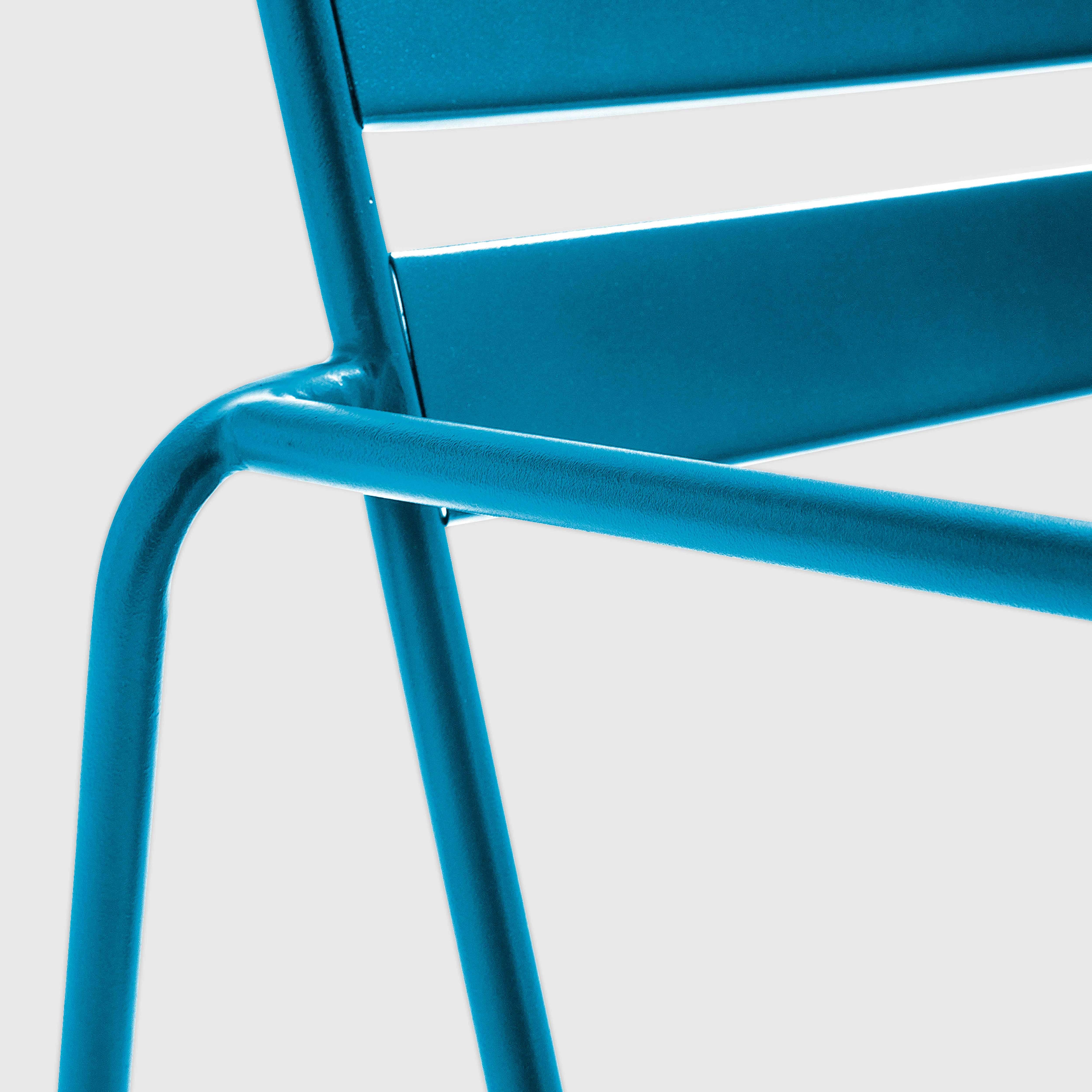 Oviala - Fauteuil de jardin en acier bleu pacific Touquet - Oviala - Imagen 5