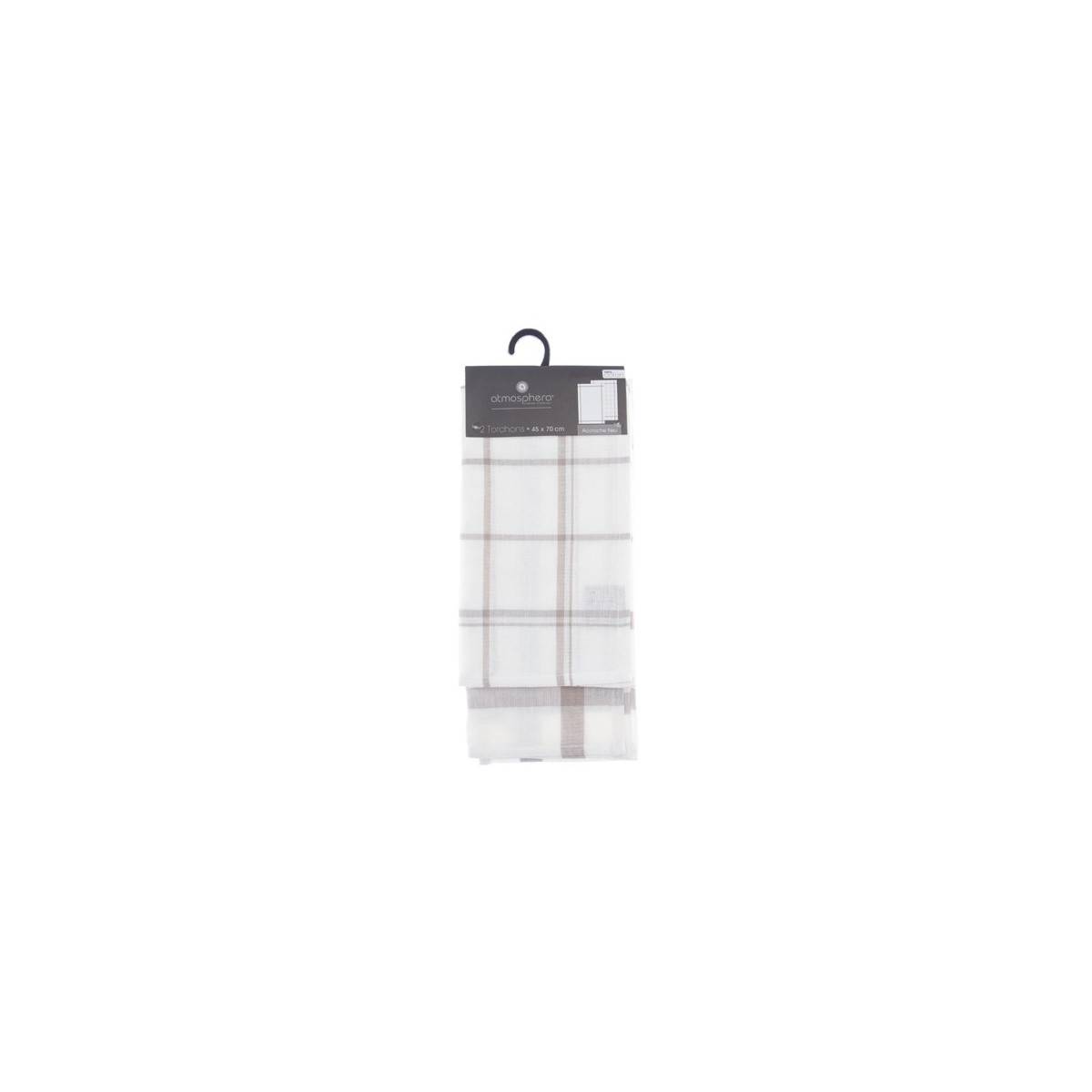 Lot de 2 Torchons de Cuisine "Traditionnel" 70cm Gris - Image 5