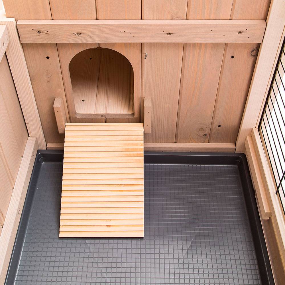 Ferplast - Ferplast Cage pour Lapins à Deux étages RANCH 120 en bois FSC, d'extérieur, avec Accessoires et Maison de lapin - Imagen 5