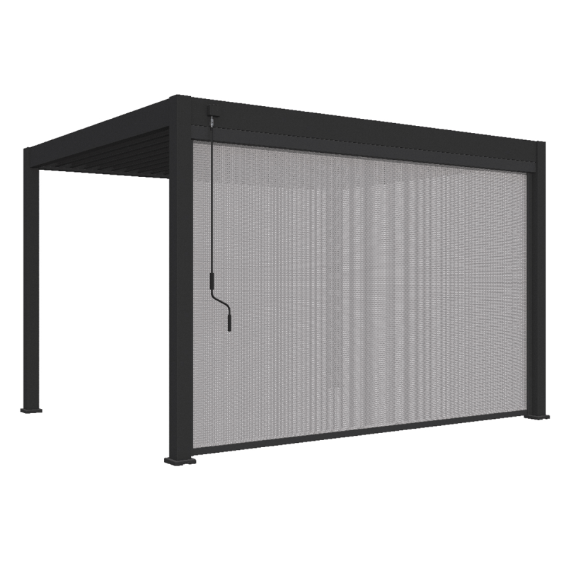 Ombrea - Pergola bioclimatique Ombréa autoportante VS 3x4M Anthracite + 1 store 4M anthracite - Image 4