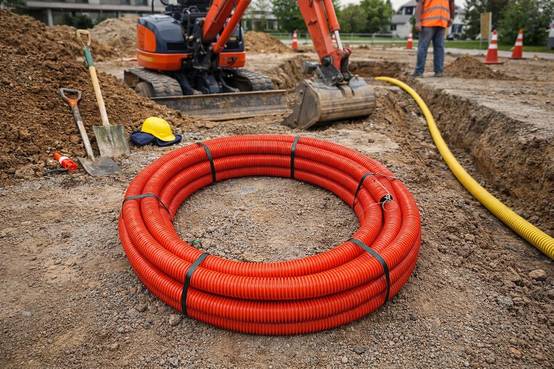 Jardibric - Jardibric - Gaine Annellée en PE Rouge (Ø 40 mm x 50m) - Protection robuste pour câbles électriques, idéale pour usage extérieur ou sous terrain. - Image 2
