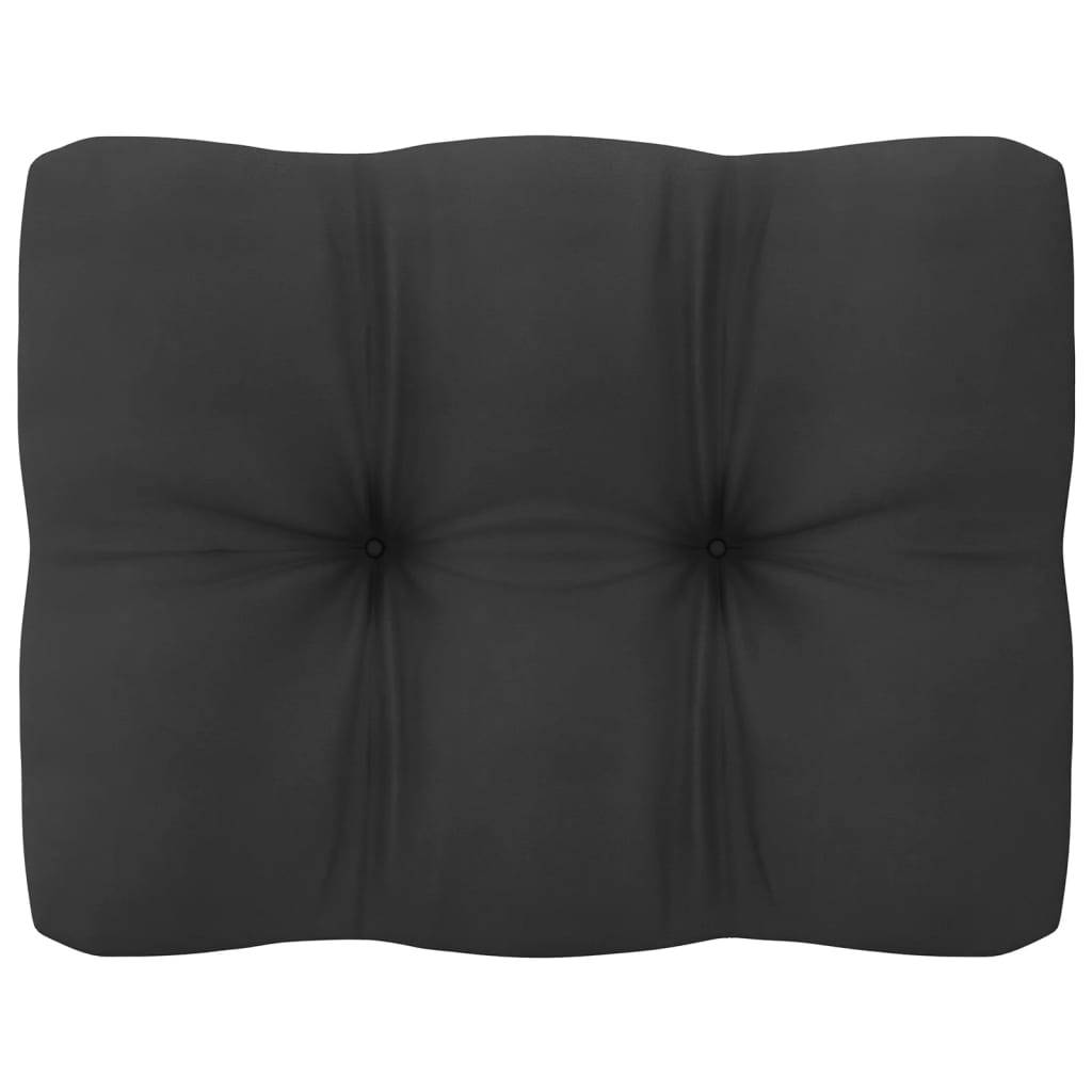 Helloshop26 - Salon de jardin meuble d'extérieur ensemble de mobilier 9 pièces avec coussins noir bois de pin massif - Imagen 6