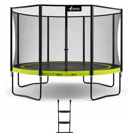 Kangui - Trampoline de jardin Ø 360cm + filet de sécurité + échelle - PUNCHI 360 Vert Kangui - Imagen 1