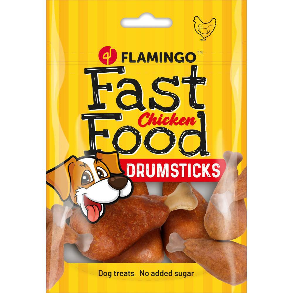 Flamingo - Flamingo - Friandises Fast Food Cuisse de poulet 140 g pour chien - Imagen 1