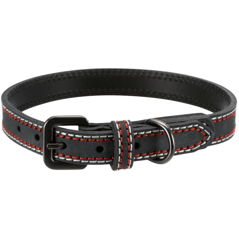 Trixie - Collier cuir L-XL 52-61 cm/30 mm  anthracite pour chien - Imagen 1