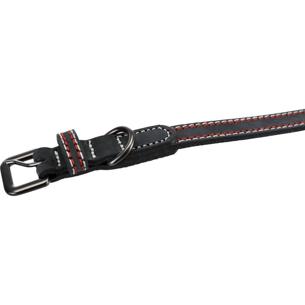 Trixie - Collier cuir L-XL 52-61 cm/30 mm  anthracite pour chien - Imagen 3
