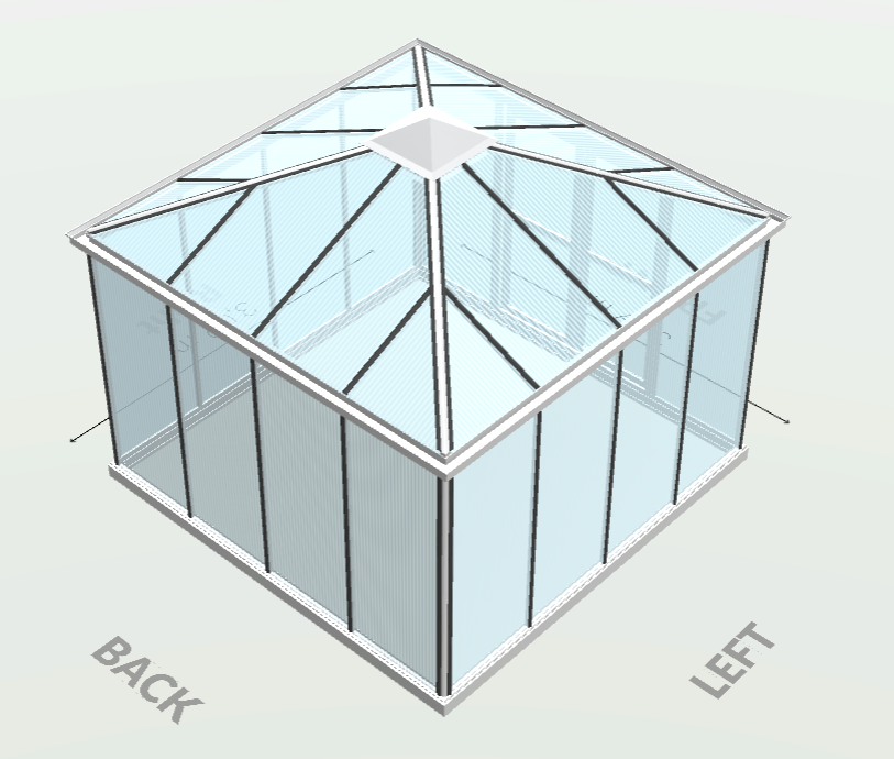 15m²  -  Serre en polycarbonate 8 mm alvéolés  - Euro Pyra - Alu - 15m² - ALUMINIUM - L'atelier Des Serres - Imagen 8