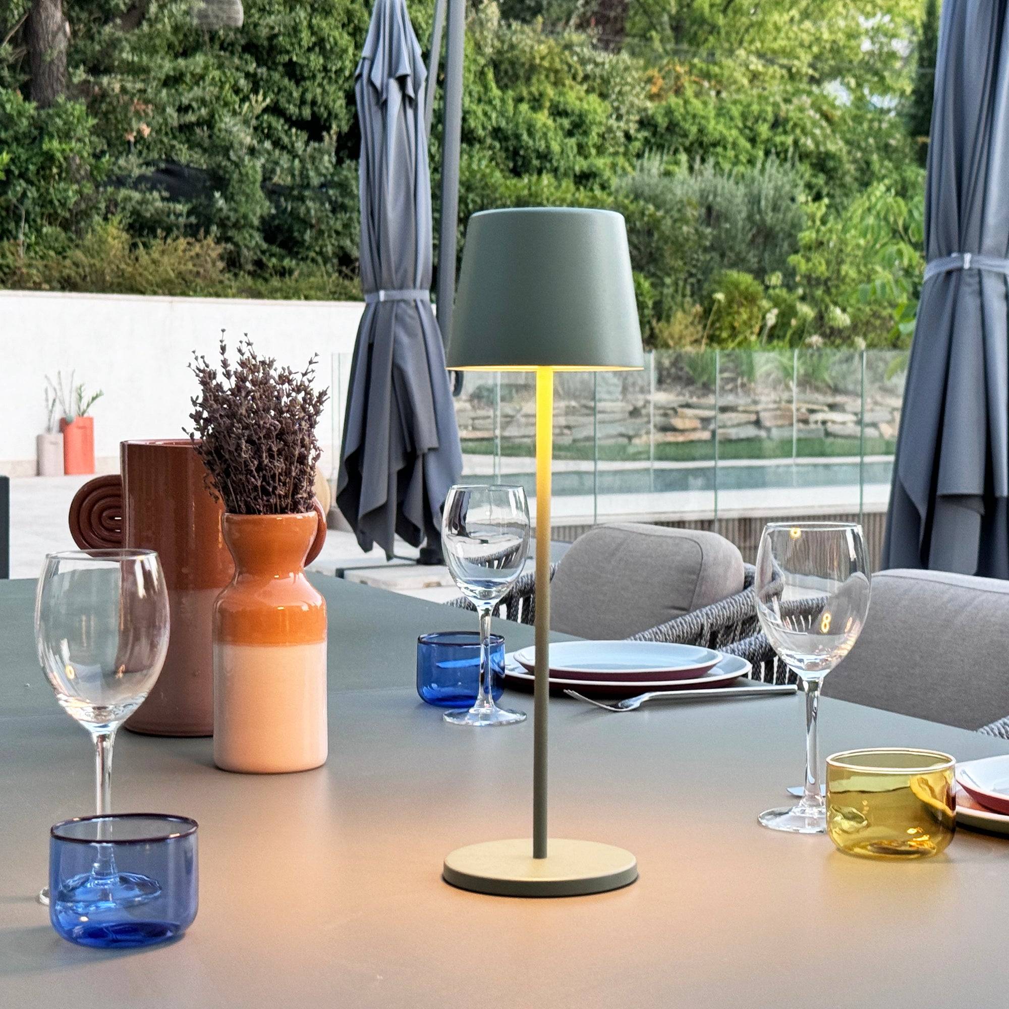 Lumisky - 6 Lampes de table KELLY Vert H38cm + base de chargement - Imagen 2
