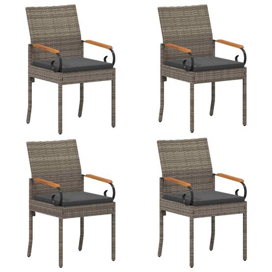 Chaises de jardin polyrotin et acier gris 59.5 x 50 x 88 cm, Poids:26.2kg - PANGIVO - Image 2