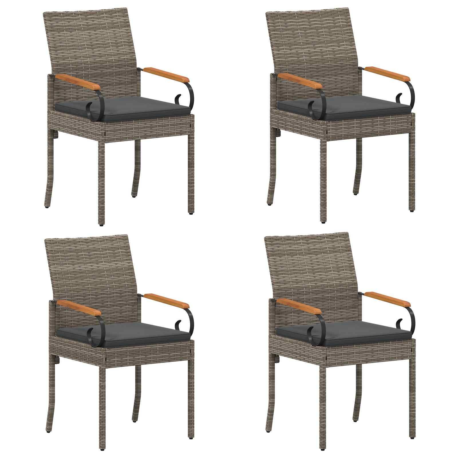 Chaises de jardin polyrotin et acier gris 59.5 x 50 x 88 cm, Poids:26.2kg - PANGIVO - Image 2
