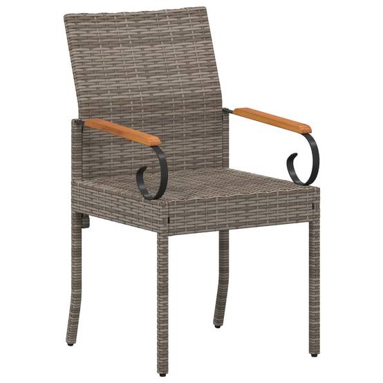 Chaises de jardin polyrotin et acier gris 59.5 x 50 x 88 cm, Poids:26.2kg - PANGIVO - Image 5