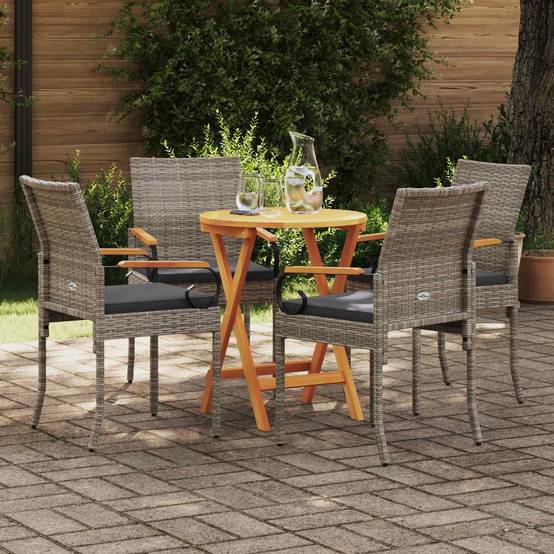 Chaises de jardin polyrotin et acier gris 59.5 x 50 x 88 cm, Poids:26.2kg - PANGIVO - Image 3