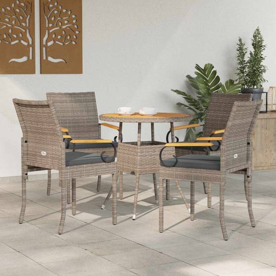 Chaises de jardin polyrotin et acier gris 59.5 x 50 x 88 cm, Poids:26.2kg - PANGIVO - Image 1