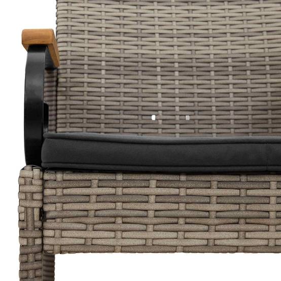 Chaises de jardin polyrotin et acier gris 59.5 x 50 x 88 cm, Poids:26.2kg - PANGIVO - Image 8