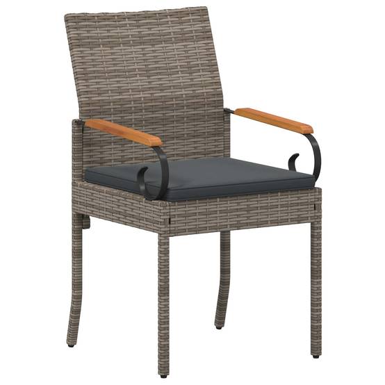 Chaises de jardin polyrotin et acier gris 59.5 x 50 x 88 cm, Poids:26.2kg - PANGIVO - Image 4