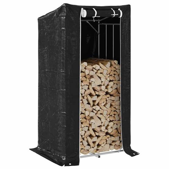 Grand abri à bois vertical 200 cm en acier galvanisé et bâche incluse – ComfortXL Outdoor Living - Image 1