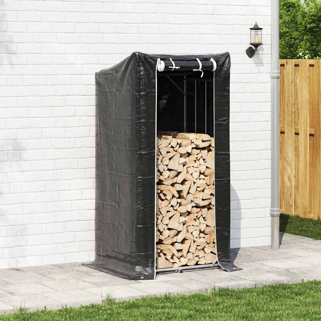 Grand abri à bois vertical 200 cm en acier galvanisé et bâche incluse – ComfortXL Outdoor Living - Image 3